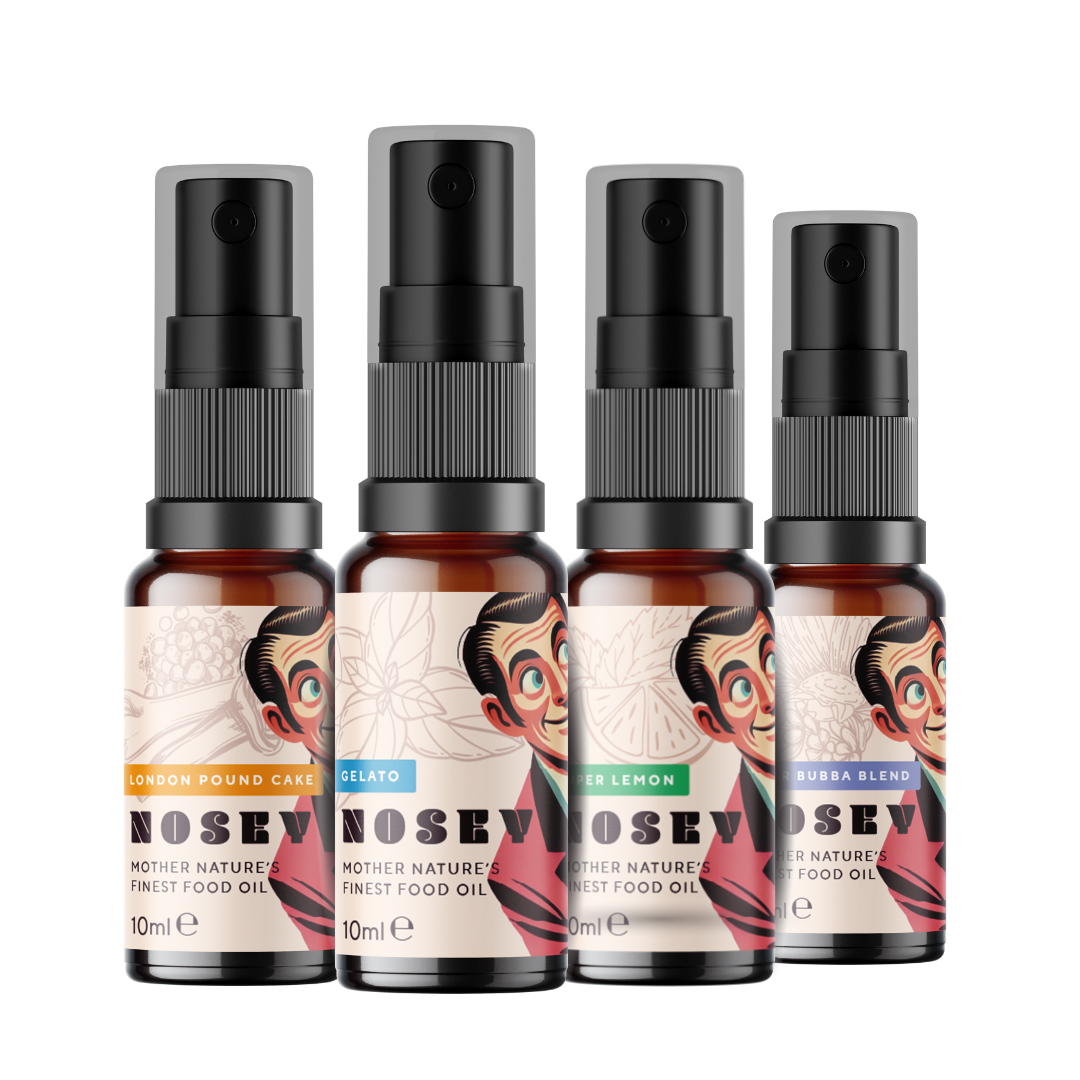Nosey Herbal Flavour Food Oils - Multipack (4 x 10ml) Mixed Flavours, 100% MCT Coconut Oil, Health & Wellness