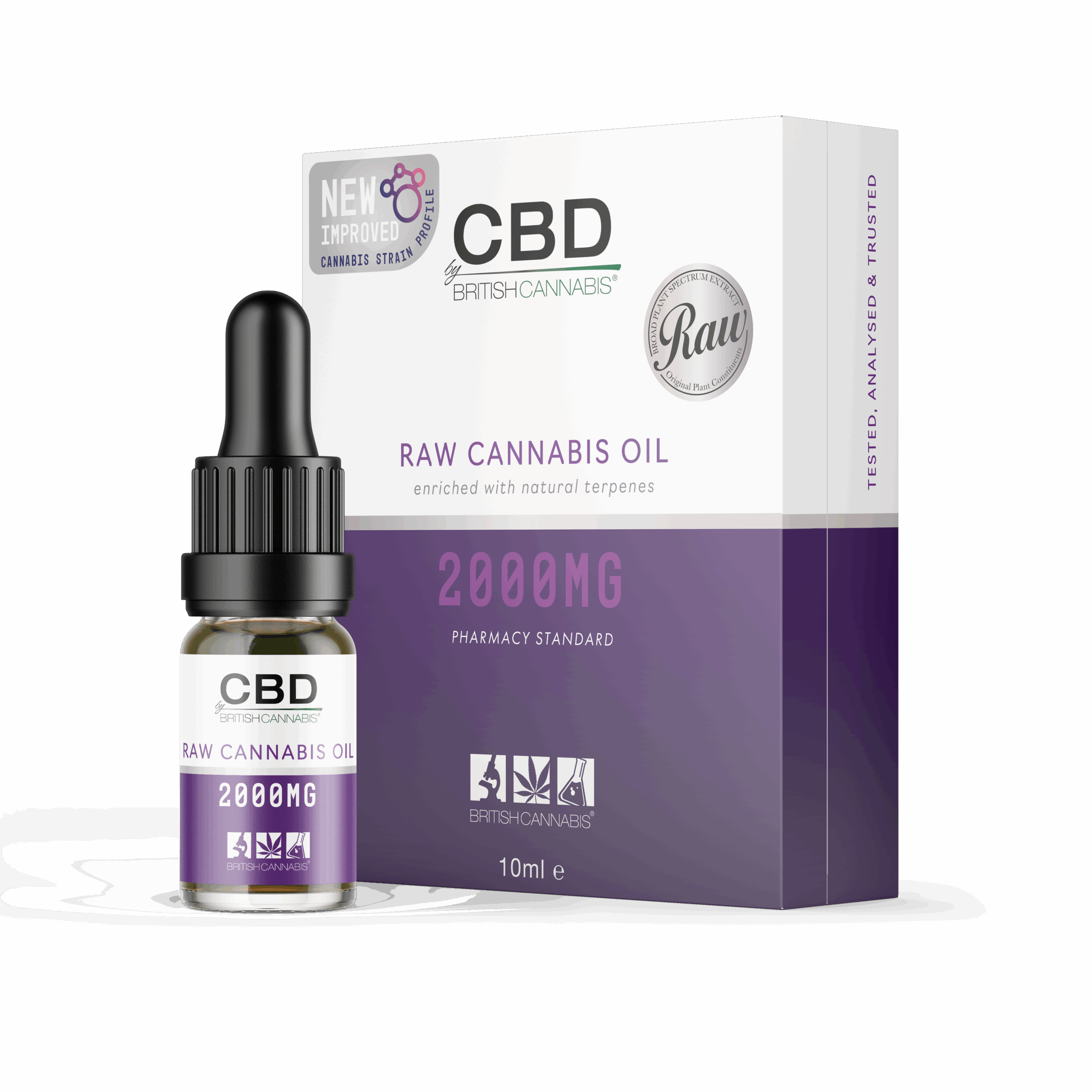 RAW Cannabis Oil 2000mg bottle and carton